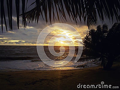 Very Beautiful sunset in Liberia,Africa Stock Photo