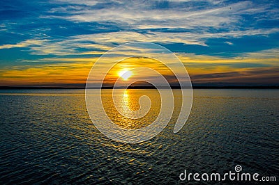 Sunset Lough Derg Ireland Stock Photo