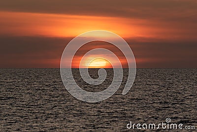 Beautiful sunset at Natai beach Stock Photo