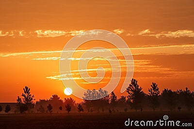 Beautiful sunset natural scene at dusk Stock Photo