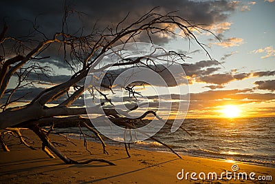 Beautiful Sunset At North Stradbroke Island Australia Stock Photo