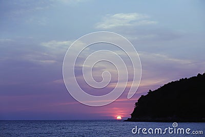 Beautiful sunset over sea. Decorative background design Stock Photo