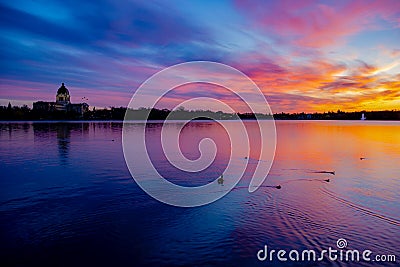 City of Regina Skyline in Spring Stock Photo