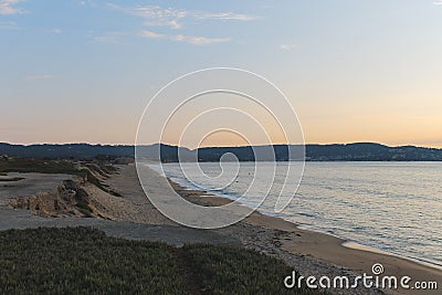 Beautiful Sunset over the waters of Monterey, California Stock Photo