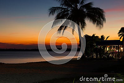 Beautiful sunset in Playa Larga beach, Bay of Pigs, Matanzas, Cub Stock Photo