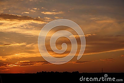 Beautiful sunset on the road to nowhere Stock Photo