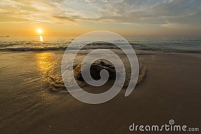 Sunset at Nai Thon beach Stock Photo