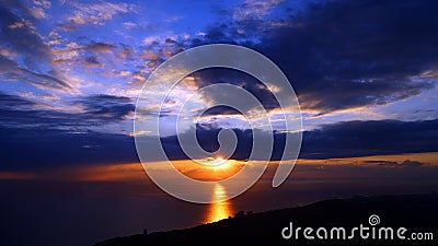 Beautiful sunset on the sea Stock Photo