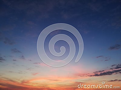 Glorious sunset sky with clouds layers that accentuate the horizon Stock Photo