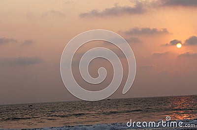 Beautiful sunset view from the calangute beach in Goa, India Stock Photo