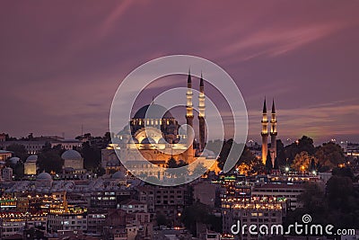Galata Tower suleiman Mosque in istanbul Editorial Stock Photo