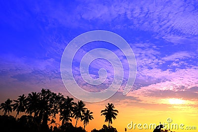 The beautiful sunshine of the evening sky Stock Photo