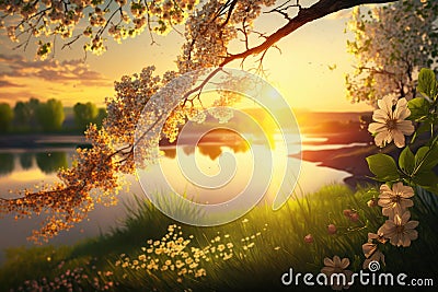 Beautiful Sunshine Spring Season, popular in Summer time Stock Photo