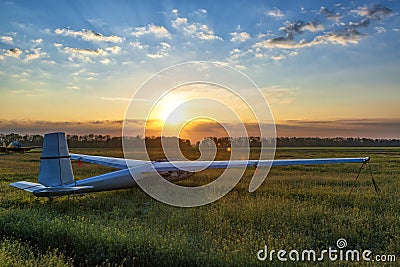 Beautiful surise at the airfield Stock Photo