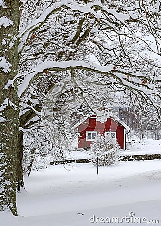 Beautiful Swedish winter Stock Photo