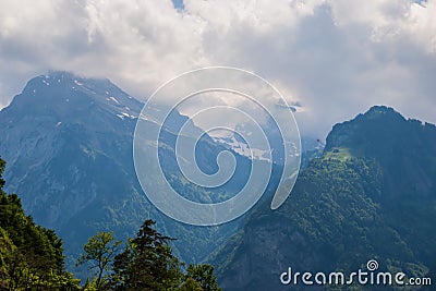 Beautiful swiss alpine landscape in summer Stock Photo