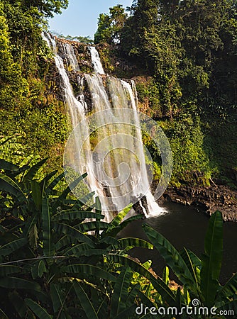 Beautiful Tad Yuang waterfall. Laos landscape Stock Photo