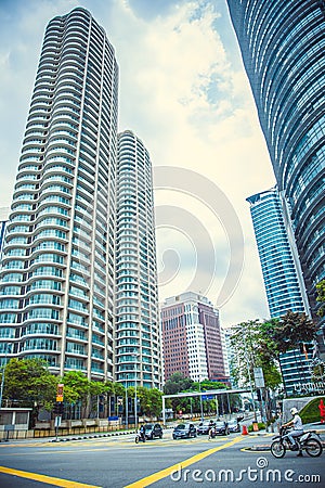 Beautiful tall buildings in Kuala Lumpur. Editorial Stock Photo