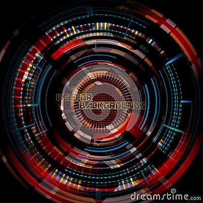 Beautiful tech round motion colors concept Vector Illustration