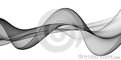 Technology abstract lines on white background. Undulate Grey Wave Swirl, frequency sound wave, twisted curve lines Stock Photo
