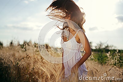 Beautiful teen feeling free Stock Photo