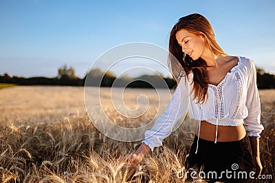 Beautiful teen feeling free Stock Photo