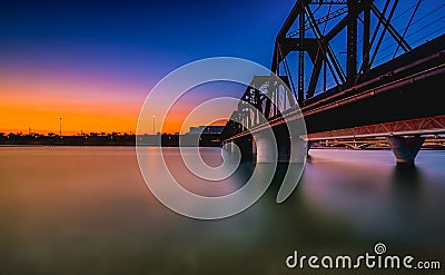 Tempe bridge at dusk. Stock Photo