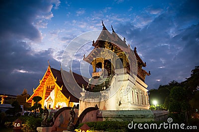 Beautiful temple and buddha : Wat Phra Sing Waramahavihan at Chiangmai Thailand Stock Photo