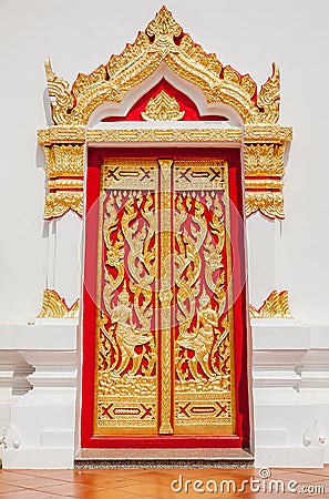 Beautiful temple door Stock Photo