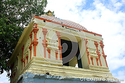 A beautiful temple hall in thiruvarur. Stock Photo