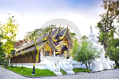 Beautiful temple at Wat Rampoeng temple ,Chiangmai, Thailand Stock Photo