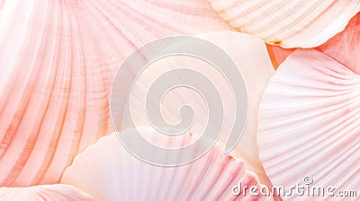 Beautiful tender pink sea shells background Stock Photo