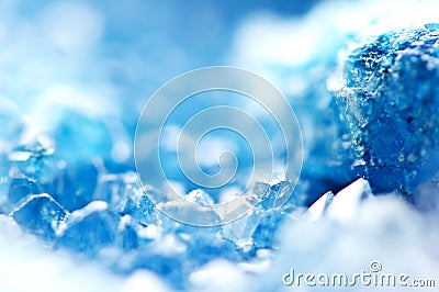 Beautiful texture of Blue crystals. mineral its blurred natural background. Winter Beautiful background. Stock Photo