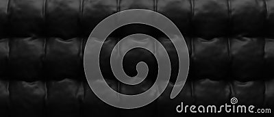 Beautiful texture of a fine black leather surface using as background or header, 3d rendering Stock Photo