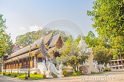 Beautiful Thai architecture Buddhist temple at Wat Ram Poeng (Tapotaram) temple, Chiang Mai, Thailand. Wat Rampoeng is one of famo Stock Photo