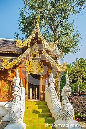 Beautiful Thai architecture Buddhist temple at Wat Ram Poeng (Tapotaram) temple, Chiang Mai, Thailand. Wat Rampoeng is one of famo Stock Photo