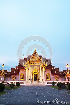 Beautiful Thai Temple Wat Benjamaborphit Stock Photo