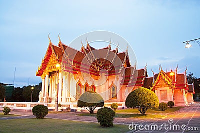 Beautiful Thai Temple Wat Benjamaborphit Stock Photo