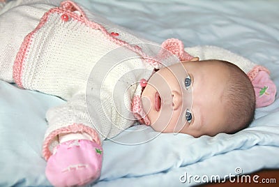 Beautiful three month baby girl Stock Photo