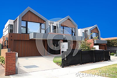 Beautiful three residential Suburban Town house in Melbourne Victoria Australia Stock Photo