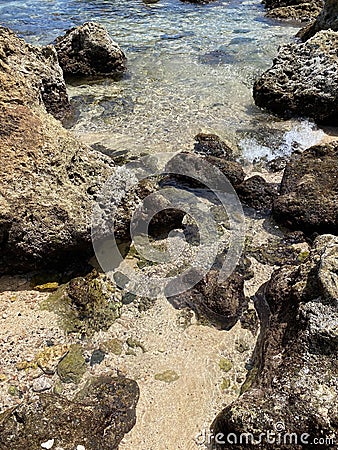 Crystal Clear Tide Pools in Hawaii Stock Photo