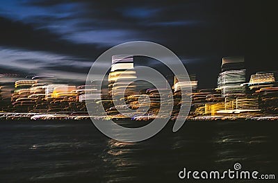 Beautiful timelapse shot of city lights at night - perfect for a cool background Stock Photo