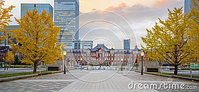 Beautiful Tokyo station train Station building at twilight time Editorial Stock Photo