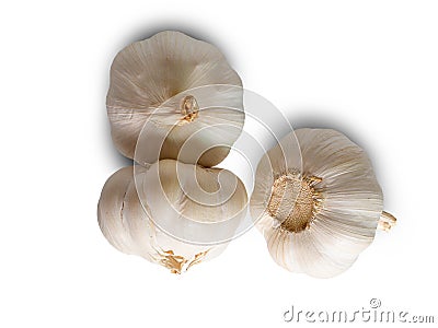 Beautiful top view Garlic. clipping path Stock Photo