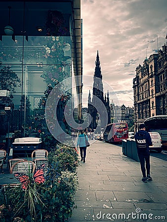 Edinburgh - town centre Editorial Stock Photo