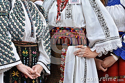 Beautiful traditional Romanian Costumes Stock Photo