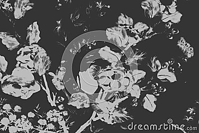 Beautiful tree bird and flowers art paintings color white and black illustration pattern background and wallpaper Cartoon Illustration