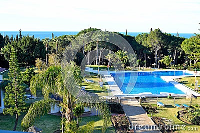 beautiful TRH Paraiso hotel in Estepona, Costa del Sol, Spain Editorial Stock Photo