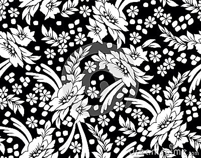 Beautiful Tribal floral Hand Block Print Vector Illustration