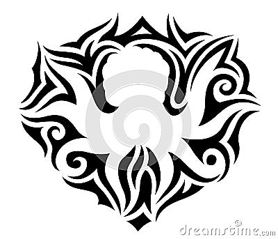 Tribal tattoo art with white octopus silhouette Vector Illustration